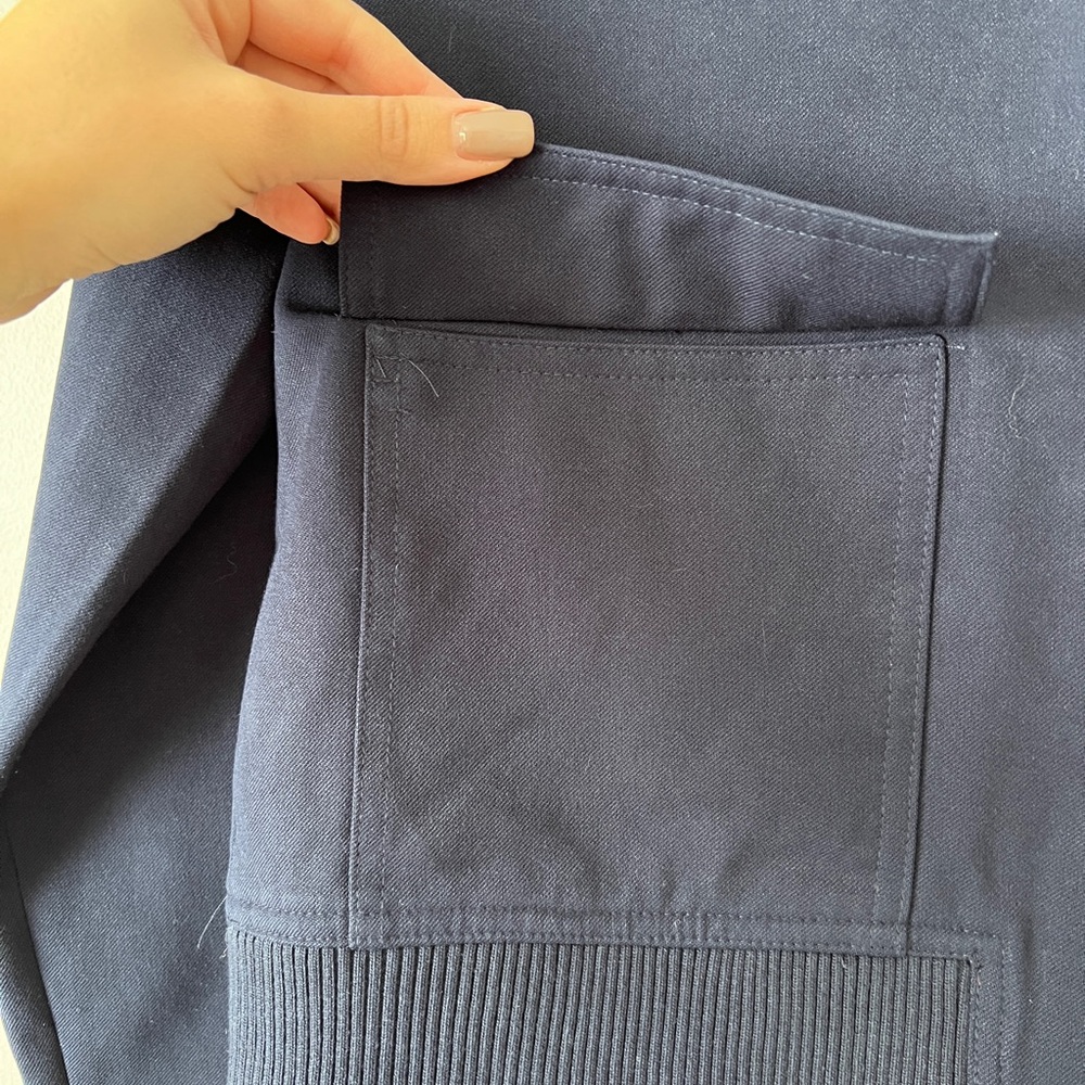 Jason Wu navy blue bomber jacket with pockets line new  S - Picture 8 of 14